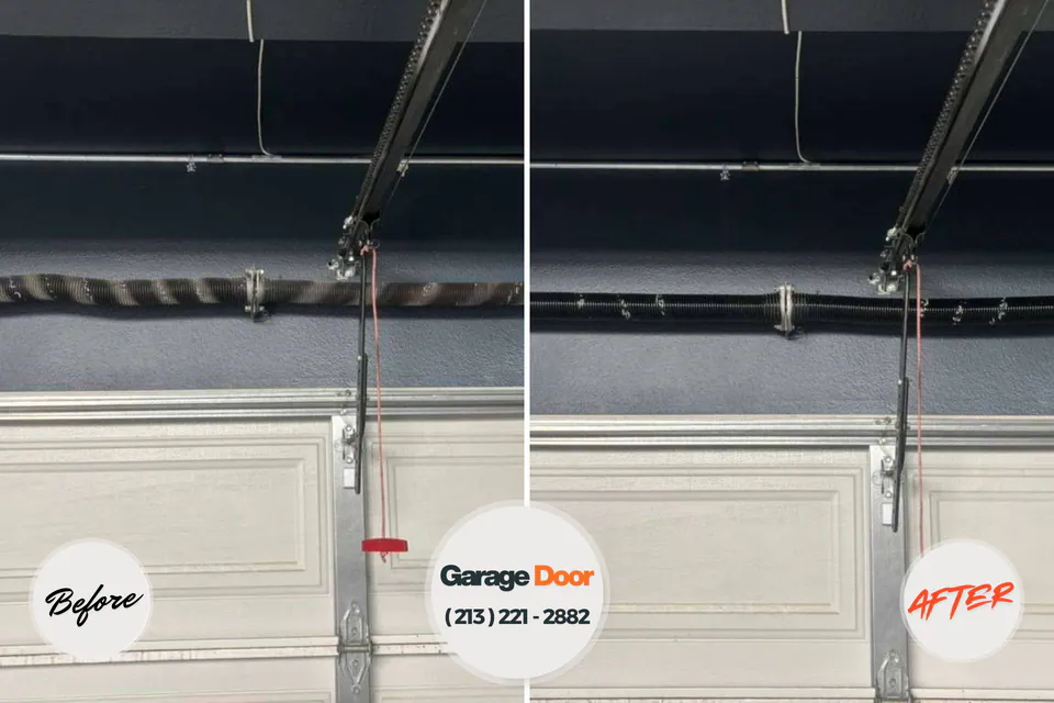 Before and after: garage door repair Shoreline, WA